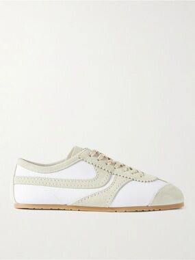 Dries Van Noten White and Beige Low-Profile Lace-Up Sneaker